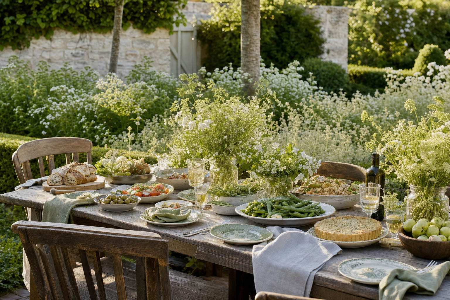 Garden party setting